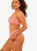 Dippin' Daisy's Amalfi String Tie Bandeau Swim Top Pink Paisley