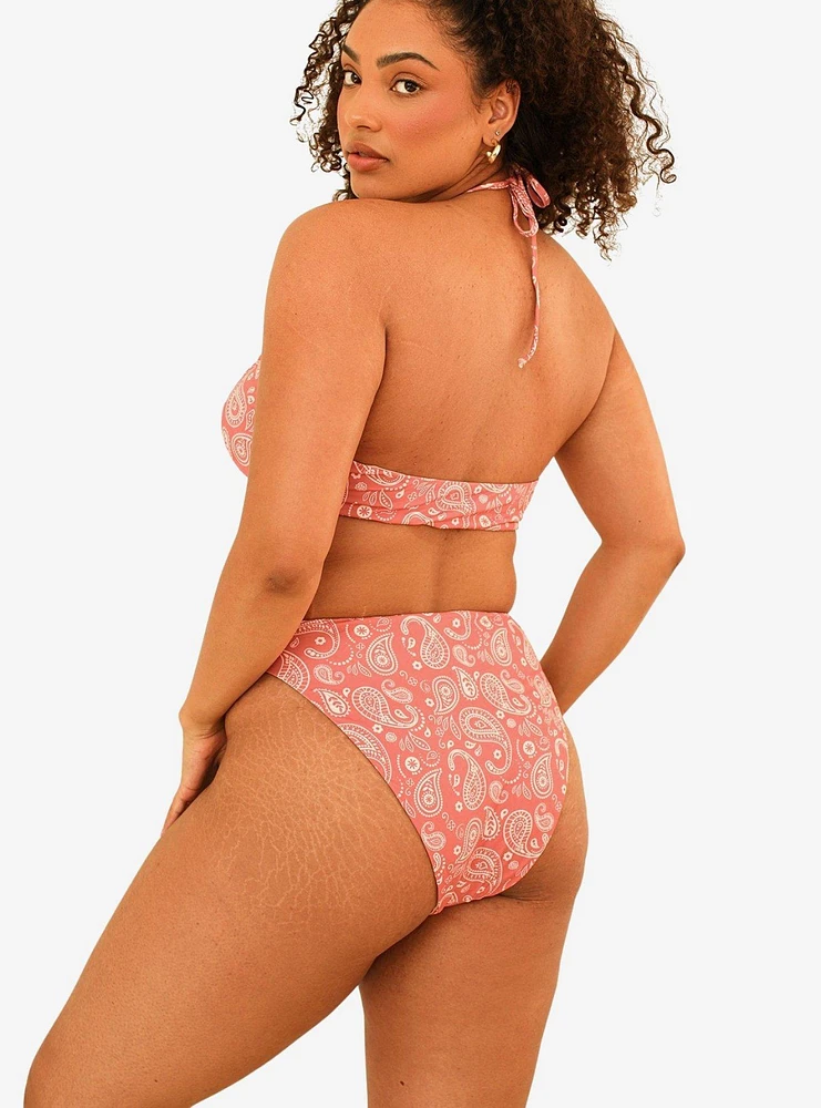 Dippin' Daisy's Amalfi String Tie Bandeau Swim Top Pink Paisley