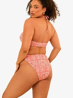 Dippin' Daisy's Amalfi String Tie Bandeau Swim Top Pink Paisley