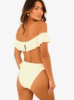 Dippin' Daisy's Poppi High Waisted Cheeky Swim Bottom Dotted Pink