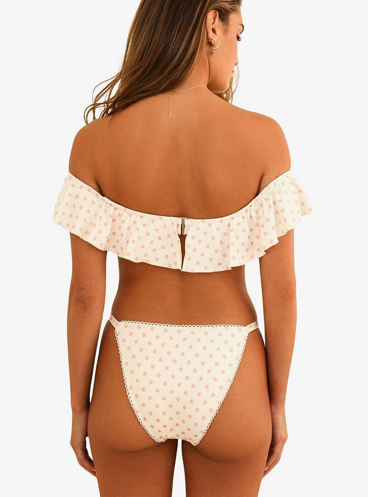 Dippin' Daisy's Kate Off Shoulder Underwire Swim Top Dotted Pink