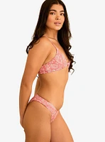 Dippin' Daisy's Palma Scrunch Back Cheeky Swim Bottom Pink Paisley