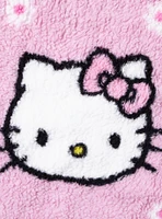 Hello Kitty Flowers Sherpa Throw Blanket