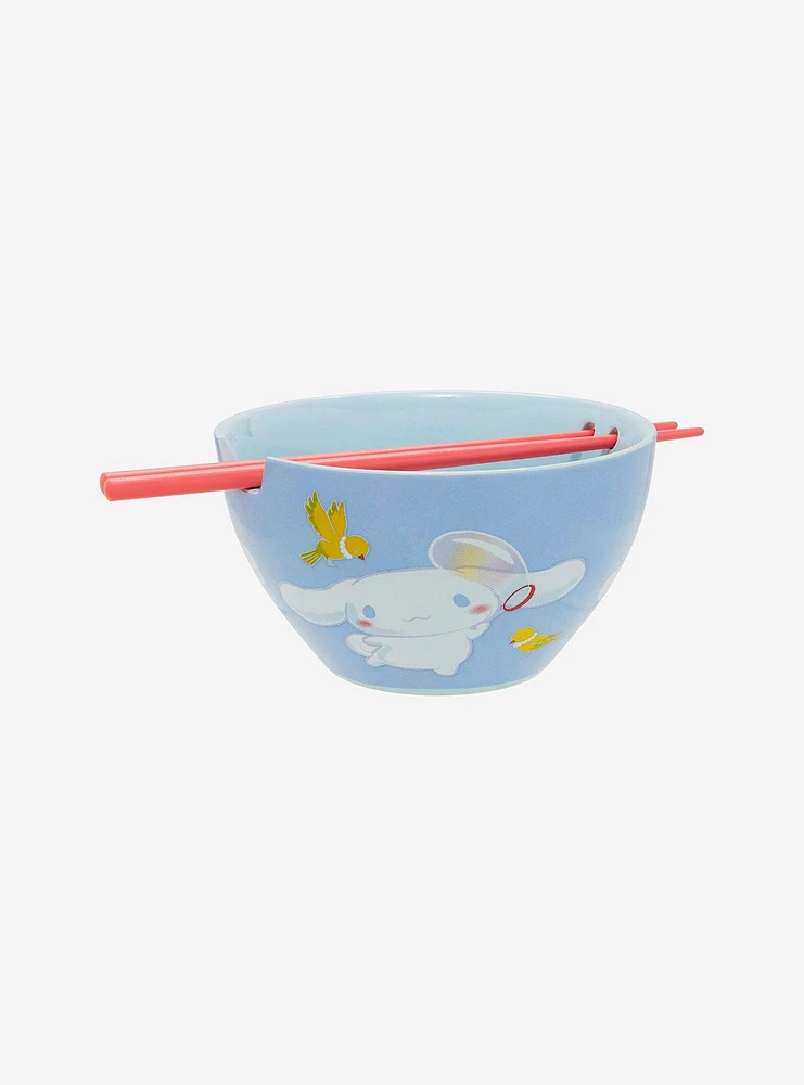 Cinnamoroll Blue Bubbles Ramen Bowl With Chopsticks