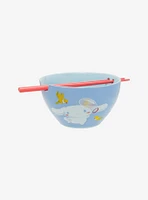 Cinnamoroll Blue Bubbles Ramen Bowl With Chopsticks