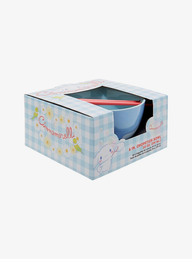 Cinnamoroll Blue Bubbles Ramen Bowl With Chopsticks