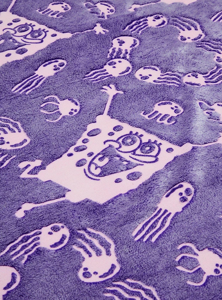 SpongeBob SquarePants Jellyfish Party Glow-In-The-Dark Throw Blanket