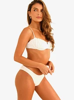 Dippin' Daisy's Nocturnal Cheeky Swim Bottom White Rib