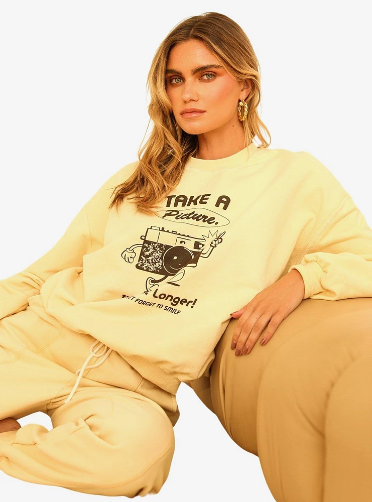 Dippin' Daisy's Take A Picture Crewneck Sweatshirt Vanilla