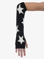 Black & White Fuzzy Star Arm Warmers