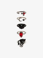 Social Collision Black Cat Skull Ring Set