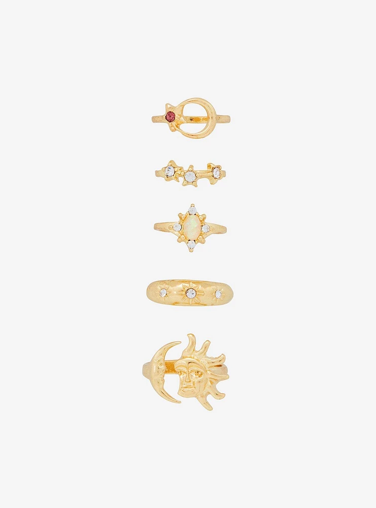 Cosmic Aura Celestial Stacking Ring Set