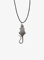 Black & Grey Rat Figural Best Friend Cord Necklace Set