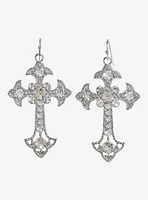 Social Collision Bling Cross Drop Earrings