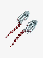 Social Collision Skeleton Hands Blood Drop Hair Clip Set