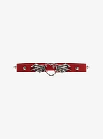 Social Collision Heart Bat Wing Spike Choker