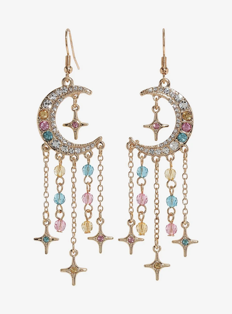 Sweet Society Moon Dangling Star Drop Earrings