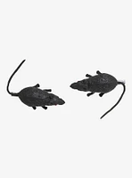 Social Collision Black Rat Figural Hair Clip Set