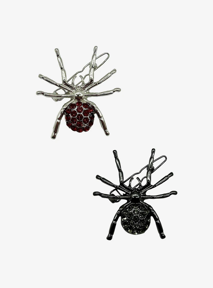 Social Collision Bejeweled Spider Hair Clip Set