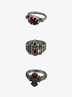 Social Collision Red Gem Cathedral Ring Set