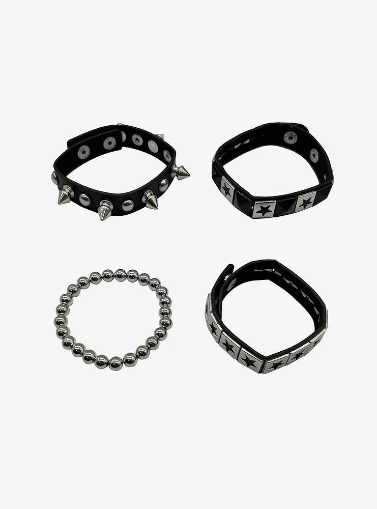 Star Spike Stud Bracelet Set