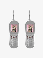 Sweet Society Cat Flip Phone Drop Earrings