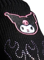 Kuromi Rhinestone Flames Fingerless Gloves