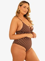 Dippin' Daisy's Bliss Moderate Coverage Swim One Piece Dotted Brown