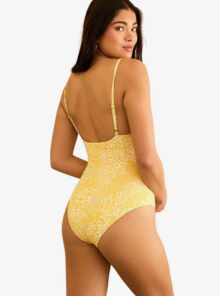 Dippin' Daisy's Bliss Moderate Coverage Swim One Piece Golden Ditsy