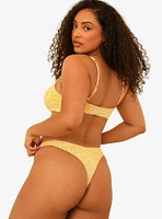 Dippin' Daisy's Seaport High Cut Thong Swim Bottom Golden Ditsy