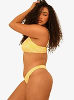 Dippin' Daisy's Seaport High Cut Thong Swim Bottom Golden Ditsy