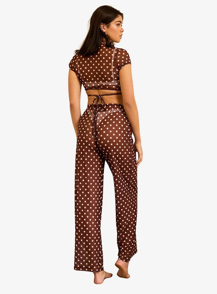 Dippin' Daisy's That Girl Swim Cover-Up Pants Dotted Brown