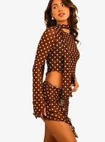 Dippin' Daisy's Love Story Swim Cover-Up Set Dotted Brown