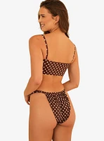 Dippin' Daisy's Mirage V-Cut Neckline Swim Top Dotted Brown