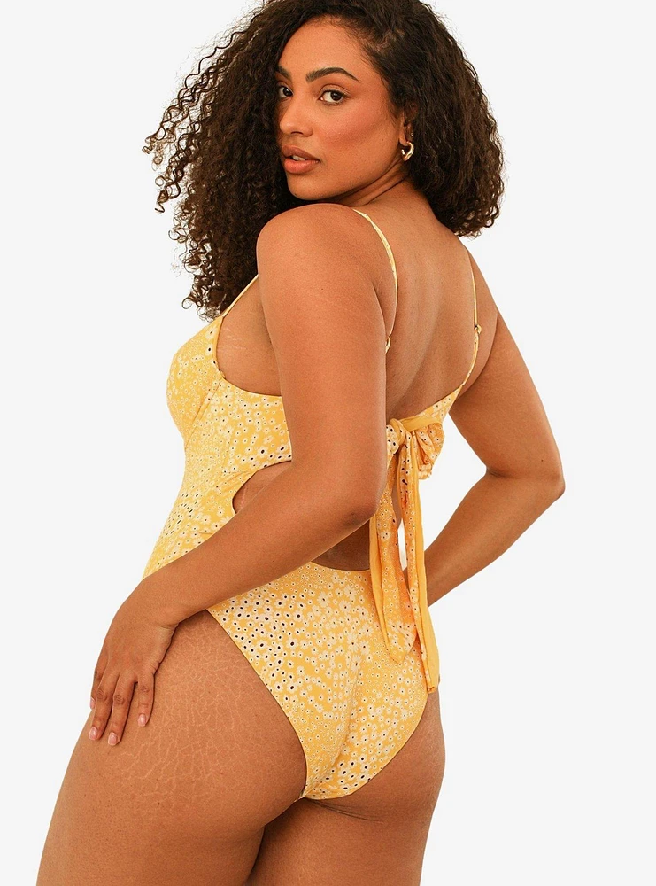 Dippin' Daisy's Saltwater Thigh High Swim One Piece Golden Ditsy