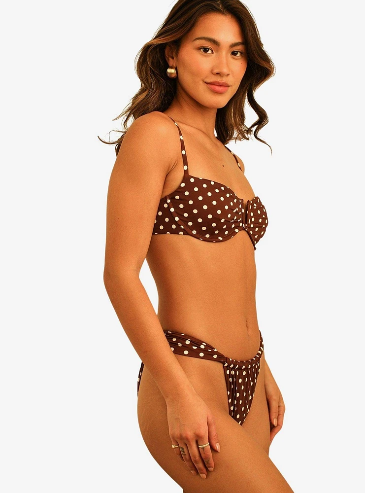 Dippin' Daisy's Diana Underwire Swim Top Dotted Brown