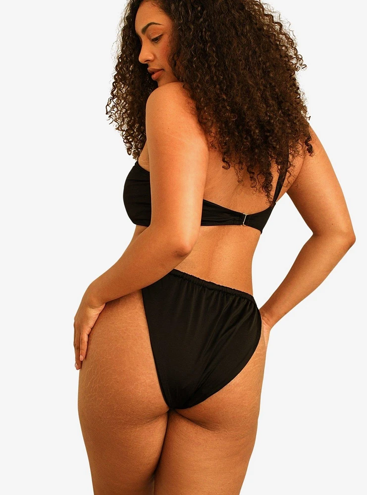 Dippin' Daisy's Frankie Asymmetrical Bandeau Swim Top Black