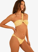 Dippin' Daisy's Frankie Asymmetrical Bandeau Swim Top Golden Ditsy