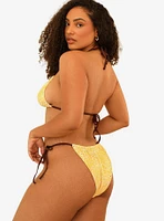 Dippin' Daisy's Palm Tie Back Triangle Swim Top Golden Ditsy