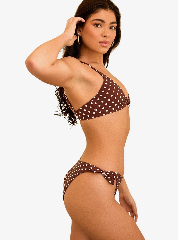 Dippin' Daisy's Zen Knotted Triangle Swim Top Dotted