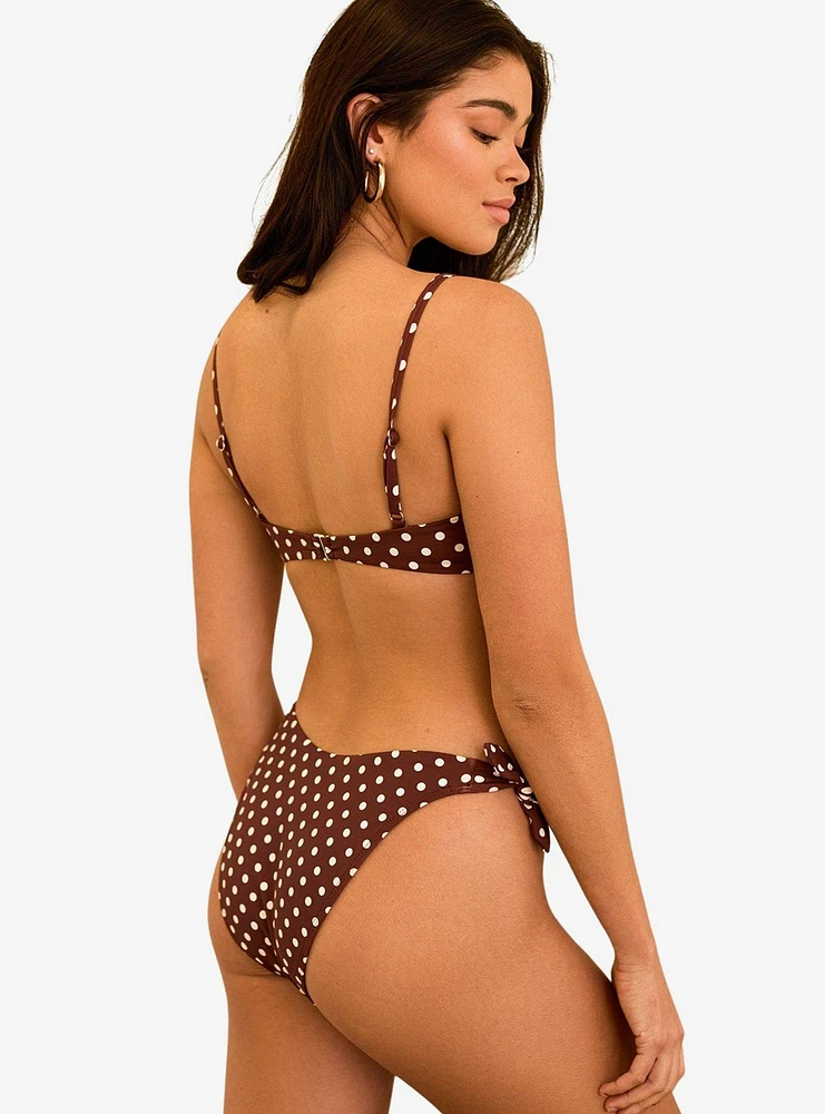 Dippin' Daisy's Zen Knotted Triangle Swim Top Dotted