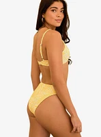 Dippin' Daisy's Zen Knotted Triangle Swim Top Golden Ditsy