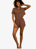 Dippin' Daisy's Slumber Party Pajama Set Dotted Brown