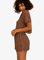Dippin' Daisy's Slumber Party Pajama Set Dotted Brown