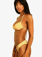 Dippin' Daisy's Christina Tie Straps Bandeau Swim Top Golden Ditsy