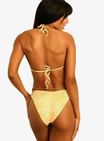 Dippin' Daisy's Christina Tie Straps Bandeau Swim Top Golden Ditsy