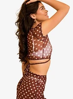 Dippin' Daisy's Cher Swim Cover-Up Top Dotted Brown