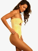 Dippin' Daisy's Devon Strapless Swim One Piece Golden Ditsy