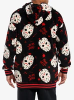 Friday The 13th Jason Mask Fuzzy Oversized Hoodie