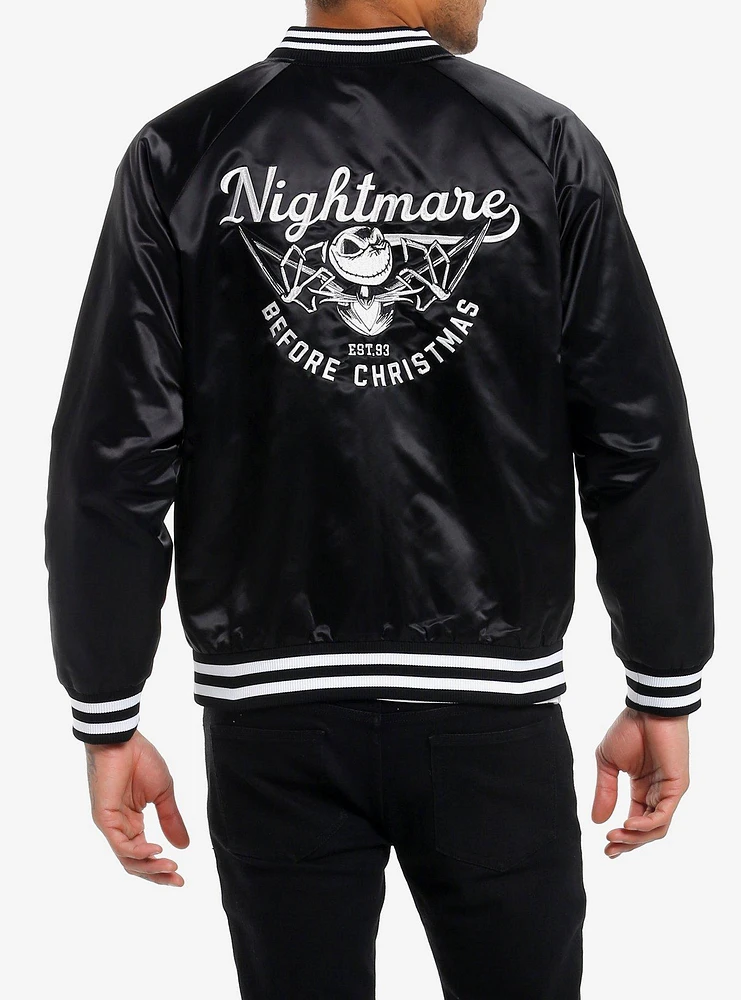 The Nightmare Before Christmas Jack Skellington Satin Baseball Jacket